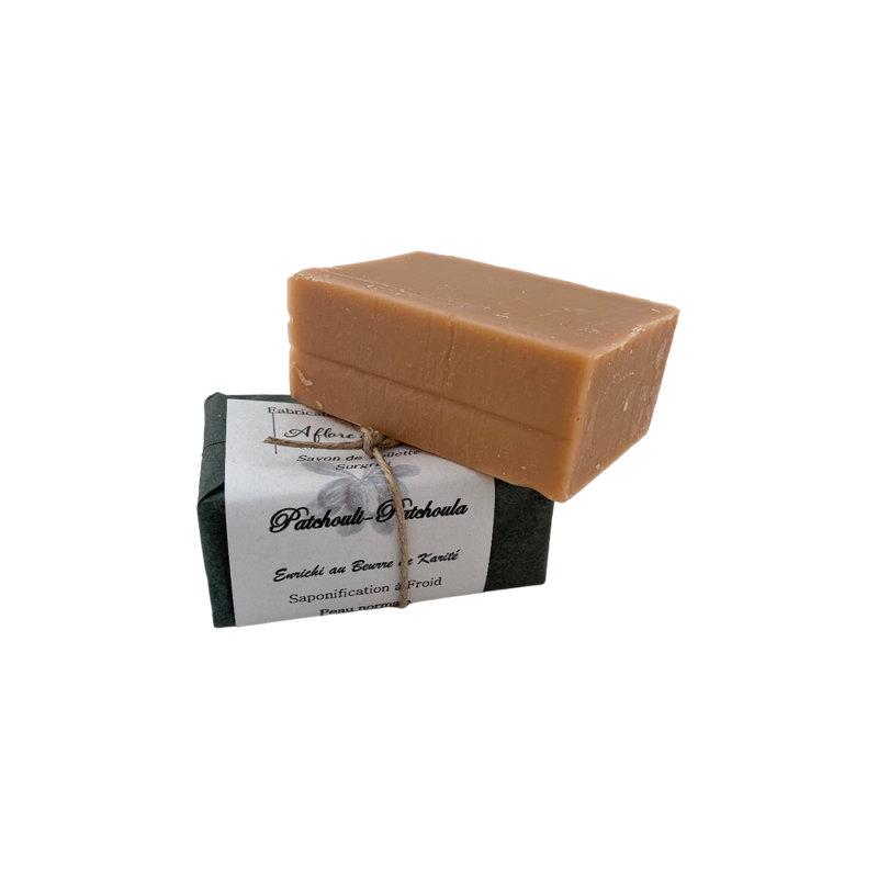 Savon de toilette surgras Patchouli-Patchoula enrichi au Beurre de Karité A FLORE & SENS 100 g