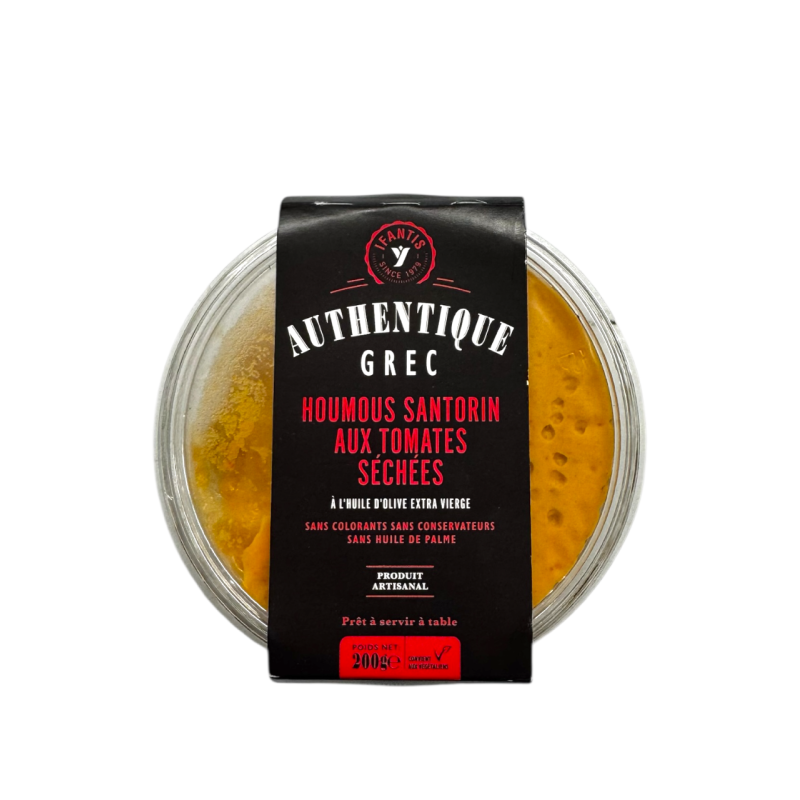 Tartinade Houmous Santorin aux tomates séchées AUTHENTIQUE GREC BY IFANTIS 200 g Tartinade Houmous Santorin aux tomates séchées AUTHENTIQUE GREC BY IFANTIS 200 g