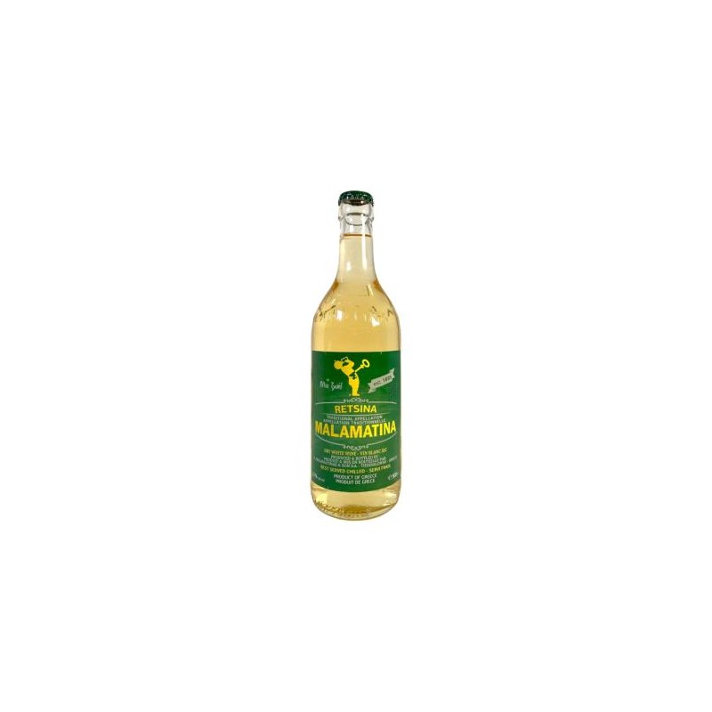 Retsina grecque MALAMATINA en bouteille blanc 500 ml