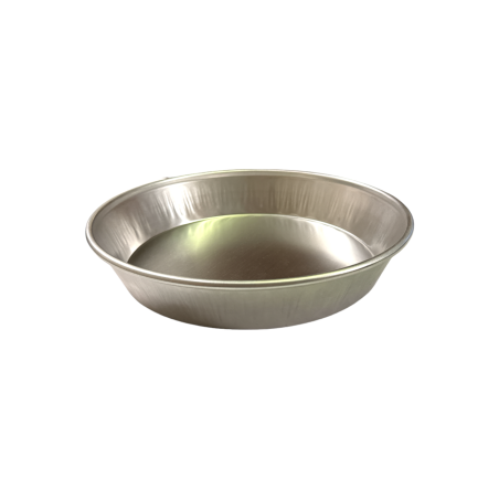 Plat en aluminium rond (tapsi) , réutilisable, de diamètre 22 cm et de hauteur 4 cm