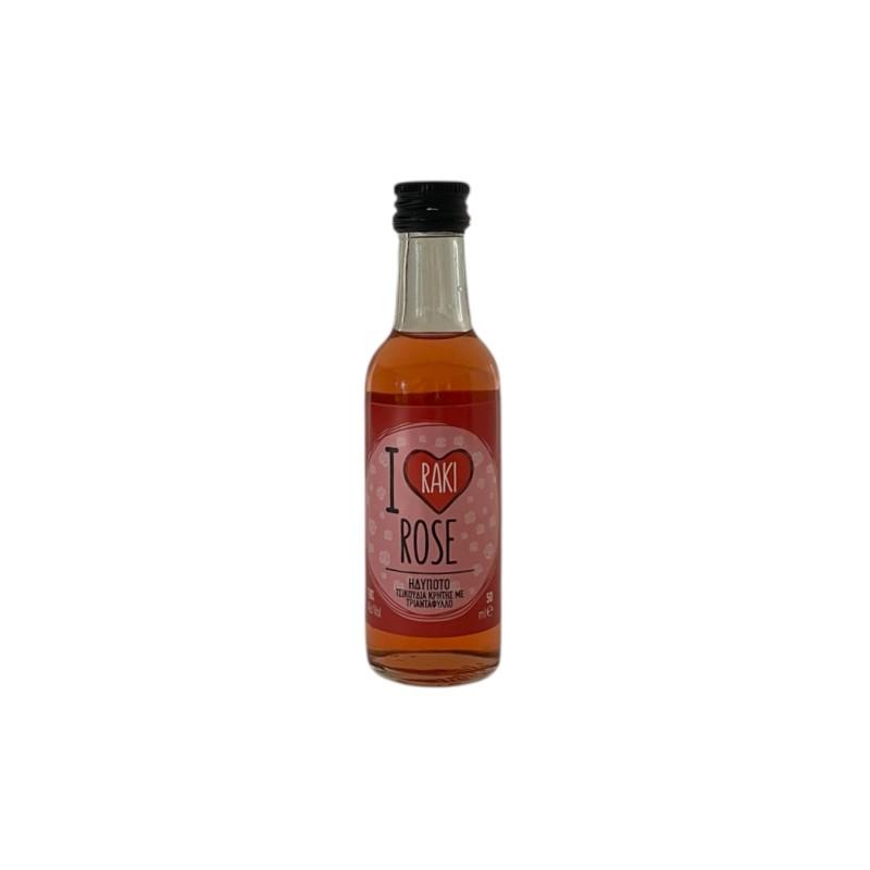 Liqueur I love RAKI à la rose CRETAN SPIRIT 19 % vol 50 ml