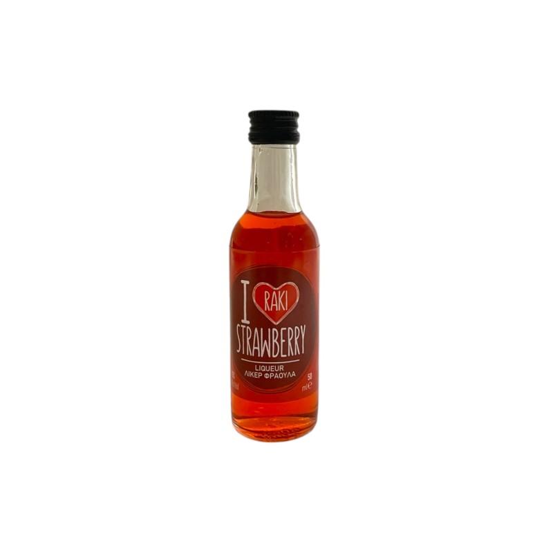 Liqueur I love RAKI à la fraise CRETAN SPIRIT 19 % vol 50 ml Liqueur I love RAKI à la fraise CRETAN SPIRIT 19 % vol 50 ml