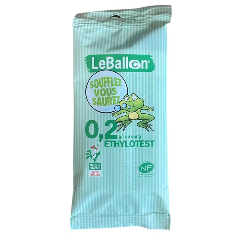 Éthylotest sans chrome LE BALLON 0.2/l de sang Norme NF