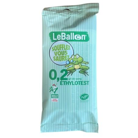Éthylotest sans chrome LE BALLON 0.2/l de sang Norme NF