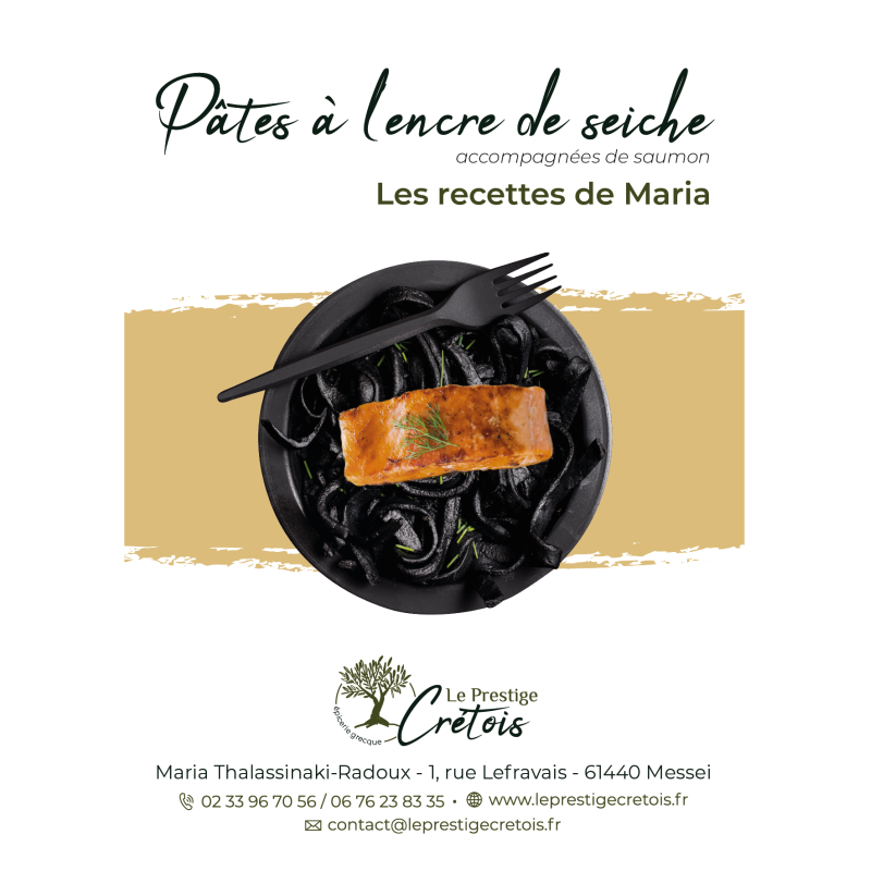 Fiche recette à télécharger - Pâtes à l'encre de seiche et leur saumon