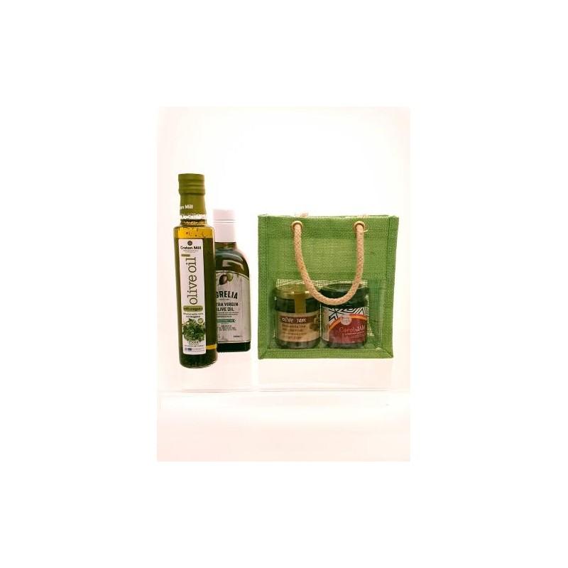 Sac de toile de jute Vert avec fenêtre 18x18 cm