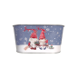 Panier ovale en métal imprimé "Joyeuses Fêtes" 19,5x11