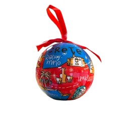 Boule de Noël avec symboles de Grèce CRETE diamètre 7 cm