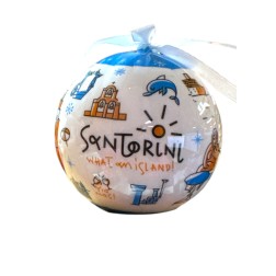 Boule de Noël grecque l'ile de SANTORIN 7 cm