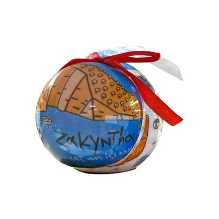 Boule de Noël grecque l'ile de ZAKINTHOS 7 cm