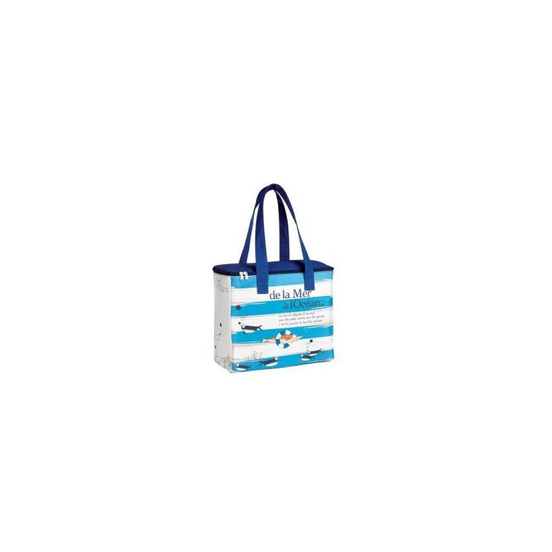 Sac isotherme polyester microfibre 2 anses décor « de la Mer à l'Océan »