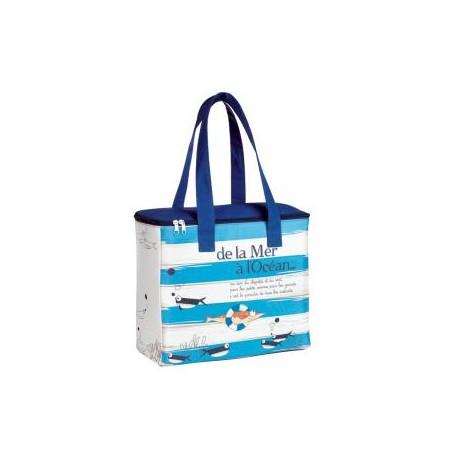 Sac isotherme polyester microfibre 2 anses décor « de la Mer à l'Océan »