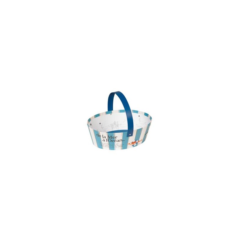 Panier ovale anse rabattable décor DE LA MER A L'OCEAN Dimensions en cm : 25 x