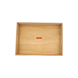 Plateau en bois "Gourmandises à déguster sans modération" 35X25X5.5 cm