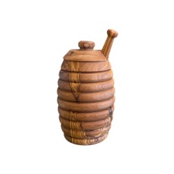 Pot de miel en bois avec cuillère 12 cm