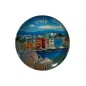 Magnet rond en verre "Ville de la Canée" - Diamètre 3,5 cm