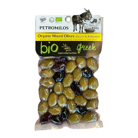 Olives grecques mixtes BIO en sous vide PETROMILOS 250 g