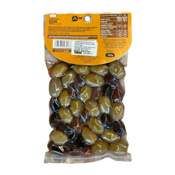 Olives mixtes grecques, vertes et noires, en sous vide ELLIE 250 g