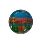 Magnet rond en verre "Ville de Réthymnon" - Diamètre 3,5 cm