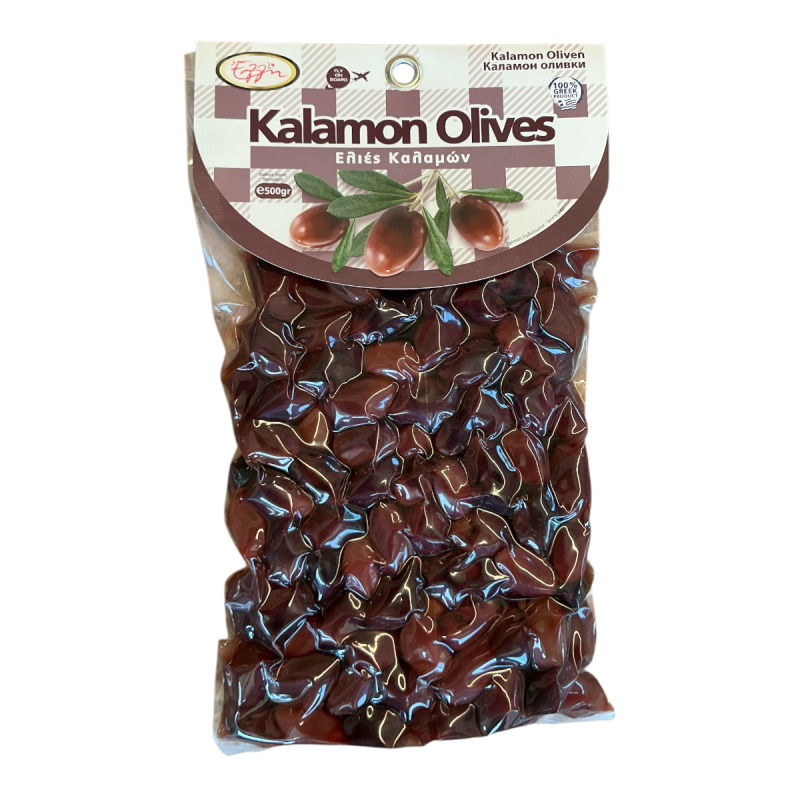 Olives de Kalamata noires naturelles en sous vide ELLIE 500 g Olives de Kalamata noires naturelles en sous vide ELLIE 500 g