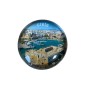 Magnet rond en verre "Ville d'Héraklion" - Diamètre 3,5 cm Magnet rond en verre "Ville d'Héraklion" - Diamètre 3,5 cm