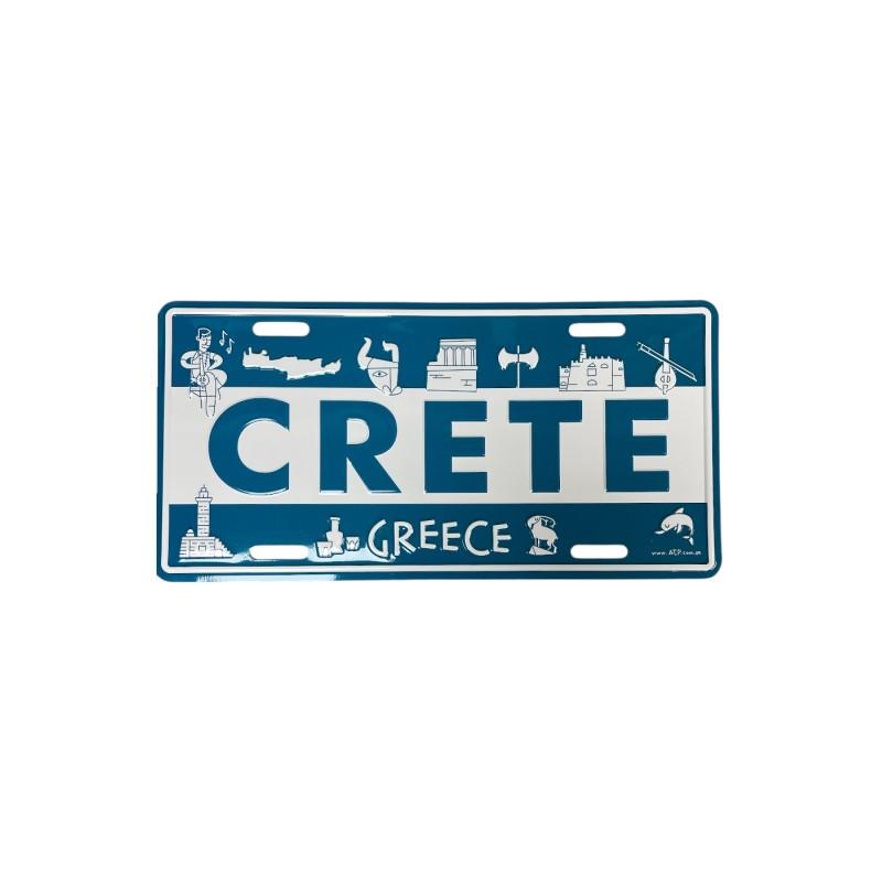Plaque en aluminium - "Crète-Grèce" - 30x15