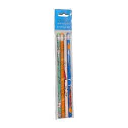 Lot de 4 crayons à papier à motifs crétois