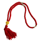 Komboskini à 3 perles et croix en or - chapelet de prière orthodoxe rouge 100 nœuds Komboskini à 3 perles et croix en or - chapelet de prière orthodoxe rouge 100 nœuds