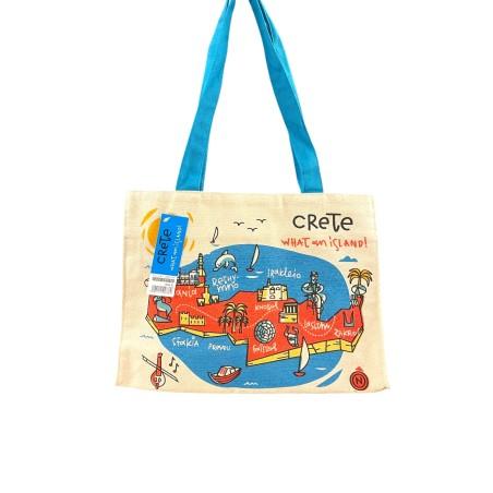 Sac en toile imprimé - Île de la Crète 30x21