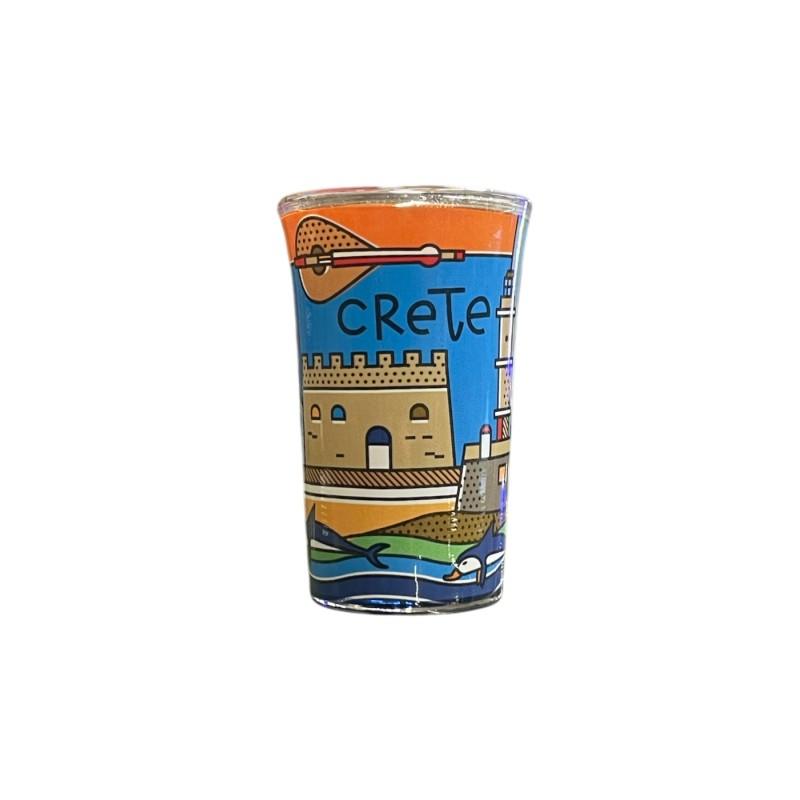 Verre à raki imprimé - Paysages de Crète 4,3 diamètre Verre à raki imprimé - Paysages de Crète 4,3 diamètre