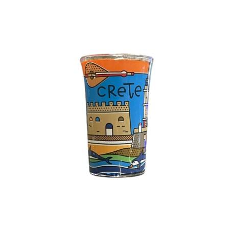 Verre à raki imprimé - Paysages de Crète 4,3 diamètre