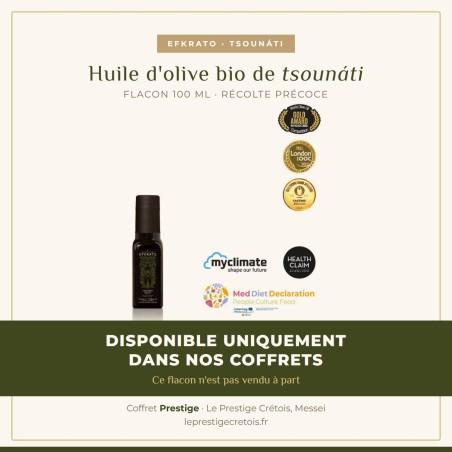 Huile d'olive extra vierge BIO Tsounati à haute teneur en polyphénols EFKRATO 100 ml