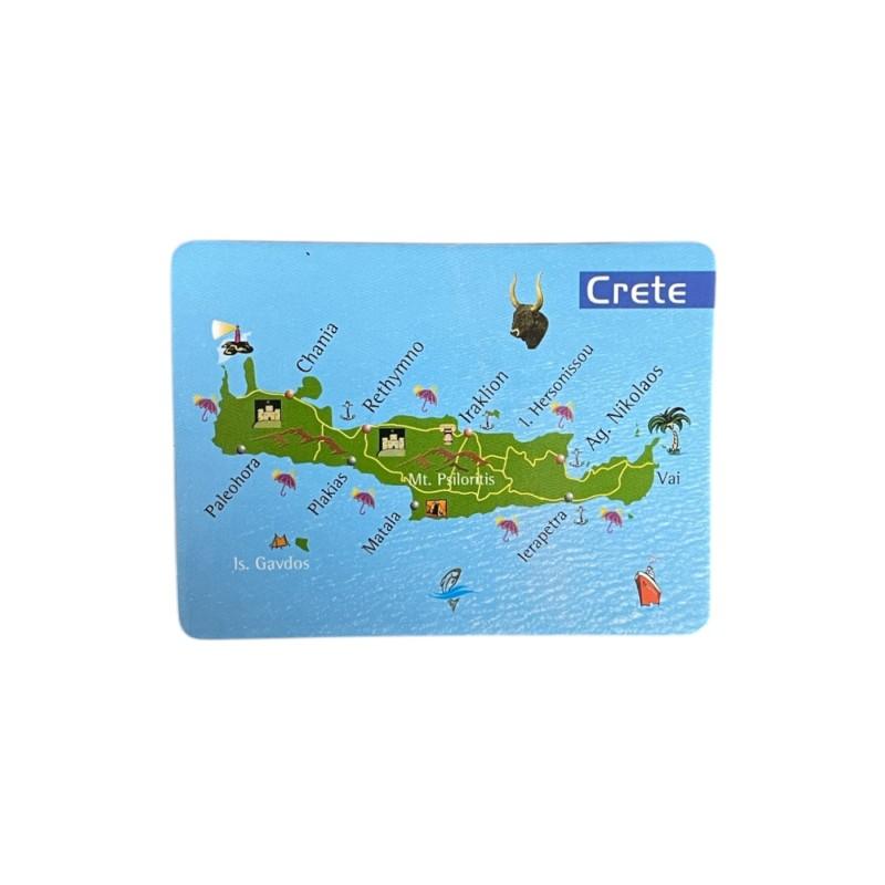 Magnet souvenir de Crète-Grèce "Carte île de Crète" 7,4x5,5 cm Magnet souvenir de Crète-Grèce "Carte île de Crète" 7,4x5,5 cm