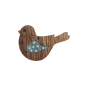Oiseau en bois naturel avec une touche de bleu ciel 5 x 4 cm et un trou à accrocher