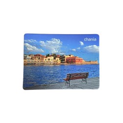 Magnet souvenir de Crète-Grèce "Vieux port de Canée" 7,4x5,5 cm