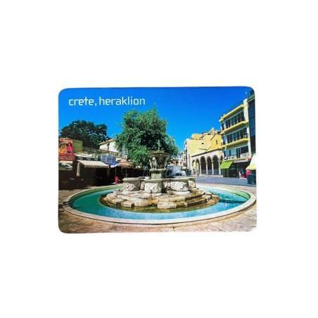 Magnet souvenir de Crète-Grèce "Fontaine Morosini - Héraklion " 7,4x5,5 cm