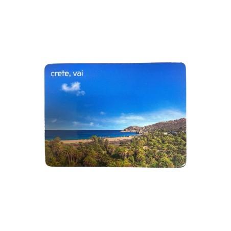 Magnet souvenir de Crète-Grèce "La palmeraie de Vai" 7,4x5,5 cm