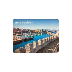Magnet souvenir de Crète-Grèce "Port Vénitien" 7,4x5,5 cm