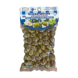 Olives vertes grecques au basilic et à l'ail ELLIE 500 g
