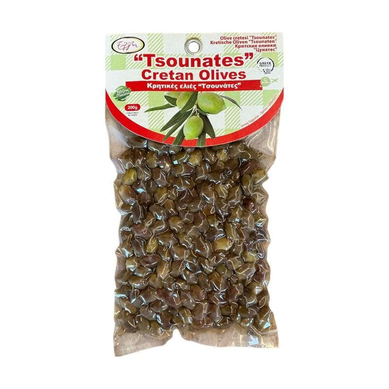 Olives de Crète variété Tsounati naturelles en sous vide ELLIE 200 g Olives de Crète variété Tsounati naturelles en sous vide ELLIE 200 g