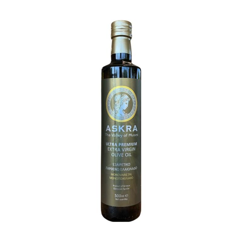 Huile d’olive extra vierge monovariétale Megaritiki ASKRA en bouteille 500 ml Huile d’olive extra vierge monovariétale Megaritiki ASKRA en bouteille 500 ml