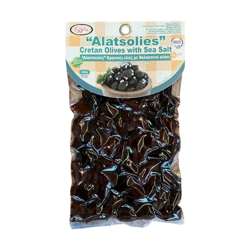 Olives de Crète variété Alatsolies naturelles en sous vide ELLIE 200 g Olives de Crète variété Alatsolies naturelles en sous vide ELLIE 200 g