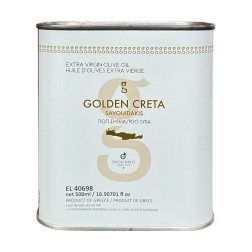 Huile d'olive vierge extra AOP SITIA LASITHIOU de Crète GOLDEN CRETA SAVOUIDAKIS en bidon 500 ml