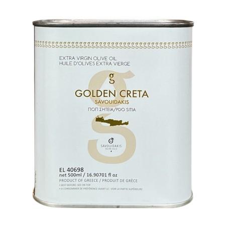 Huile d'olive vierge extra AOP SITIA LASITHIOU de Crète GOLDEN CRETA SAVOUIDAKIS en bidon 500 ml