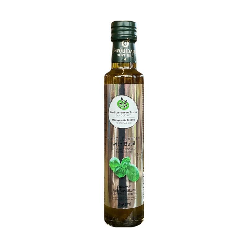 Huile d’olive vierge extra infusée au basilic SAVOUIDAKIS 250 ml