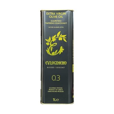 Huile d'olive EVLOGIMENO AOP MYLOPOTAMOS 0,3 acidité 1 l Tin