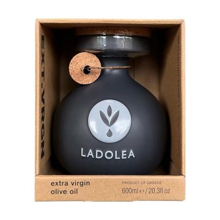 Huile d’Olive Vierge Extra variété Megaritiki LADOLEA en bouteille céramique noire rechargeable 600 ml