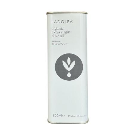 Huile d’olive vierge extra BIO variété Patrinia LADOLEA en bidon métallique blanc 500 ml