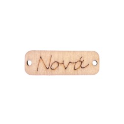 Pendentif rectangle en bois NONA 'Marraine' 3,5x1,2