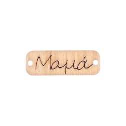 Pendentif rectangle en bois MAMA 'Maman' 3,5x1,2